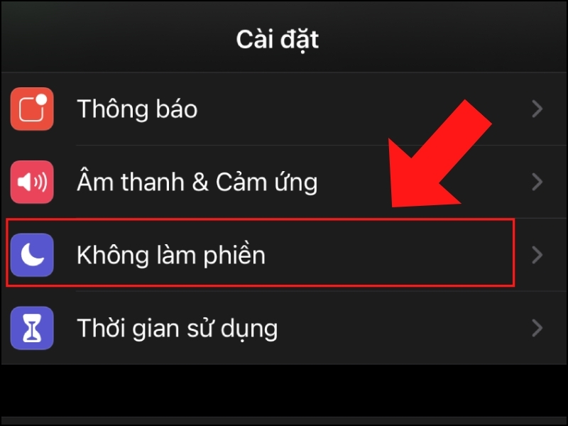 Nhấn vào Không làm phiền